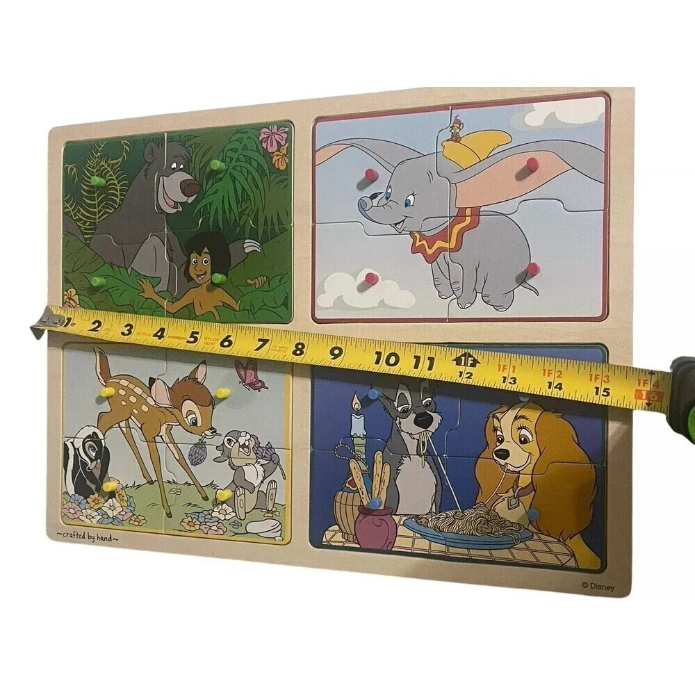 Melissa & Doug Disney Wooden Peg Puzzle Jungle Book Lady Tramp Bambi Dumbo RARE